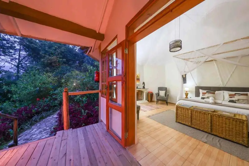 Cottage with private deck in the forest at Gorilla Safari Lodge, Rushaga